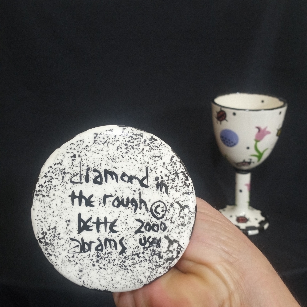 Two Hand Painted Goblets by Bette Abrams Made in the USA - Picture 8 of 13